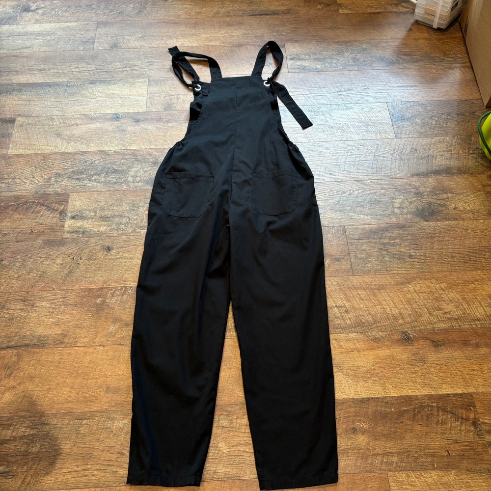 Yoins Black Tie Shoulder Overalls Jumpsuit M Utility Minimalist Gorpcore Street